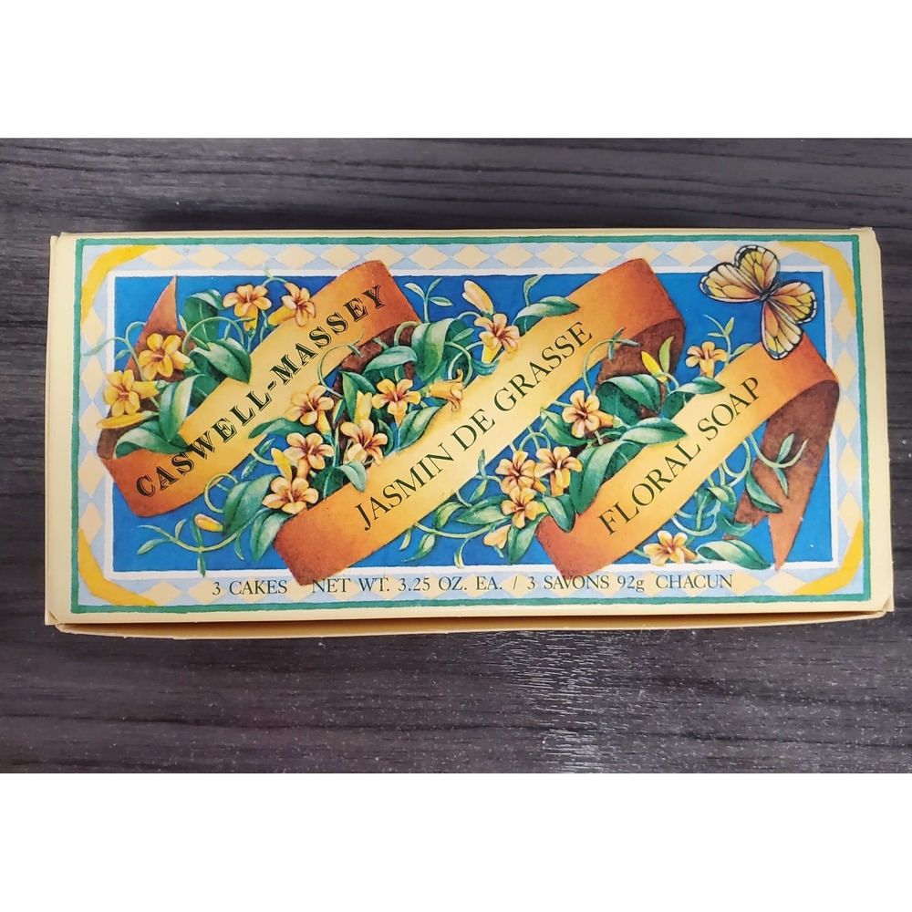 Caswell-Massey Jasmin de Grasse Floral Soap 3 Cakes 3.25 oz Each Boxed‎ Set